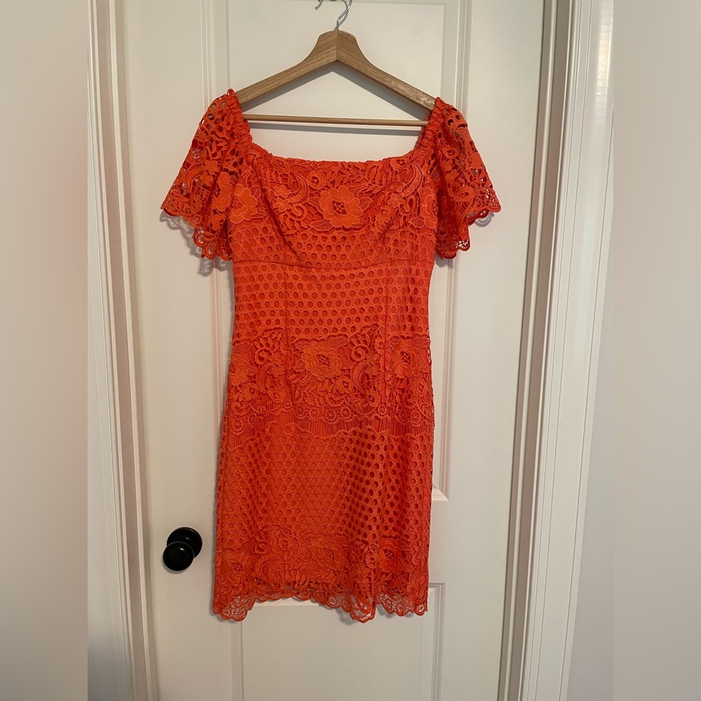 Elegant Ralph Lauren Coral Lace Dress